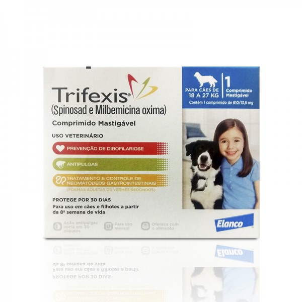 Trifexis Tab 810 mg - Cães de 18 a 27 Kg